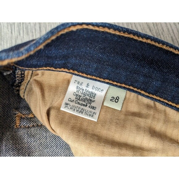$225 Rag & Bone Ankle Skinny Jeans in Harrow Model 4987 Dark Blue USA Waist 28 - Picture 6 of 9
